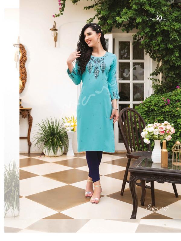 Mayur Saga 2 Rayon Designer Embroidery Kurti Collection